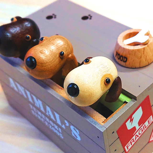 東洋音響 ゆめの木 オルゴール 18弁 TM231-A 木箱アニマルズ 犬 モカ