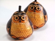 ひょうたんふくろう入れ物ナチュラル