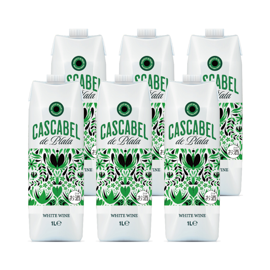 【送料無料】スペイン産カスカベル・デ・プラタ（白） ～CASCABEL de Plata WHITE～ テトラパック［1000ml×6本 白ワイン］