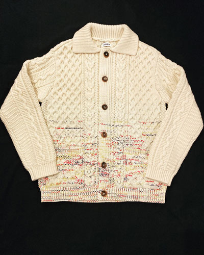 COOHEM (コーヘン) 20-204-018　GRADATION ARAN CARDIGAN/アランニットカーディガン