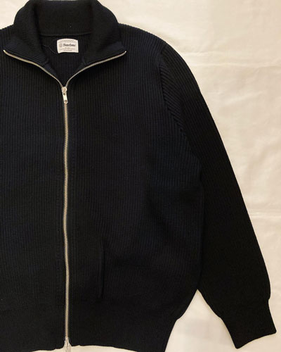 Yonetomi NEW BASIC (ヨネトミ/米冨繊維) 95-234-015 EX FINE WOOL RIB KNIT BLOUSON (DRIVERS KNIT) / リブジップドライバーズ ニット