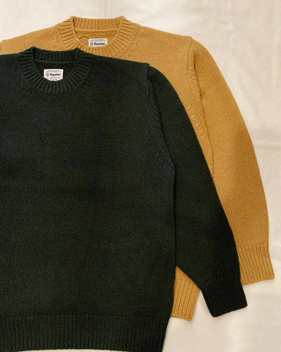 Yonetomi NEW BASIC (ヨネトミ/米冨繊維) 95-234-022 SOFT LAMB WOOL KNIT PULLOVER / ラムウール ローゲージクルーネックニット