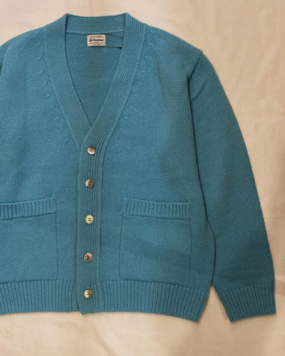 Yonetomi NEW BASIC (ヨネトミ/米冨繊維) 95-244-027 SOFT LAMB WOOL KNIT CARDIGAN / ラムウール ローゲージカーディガン