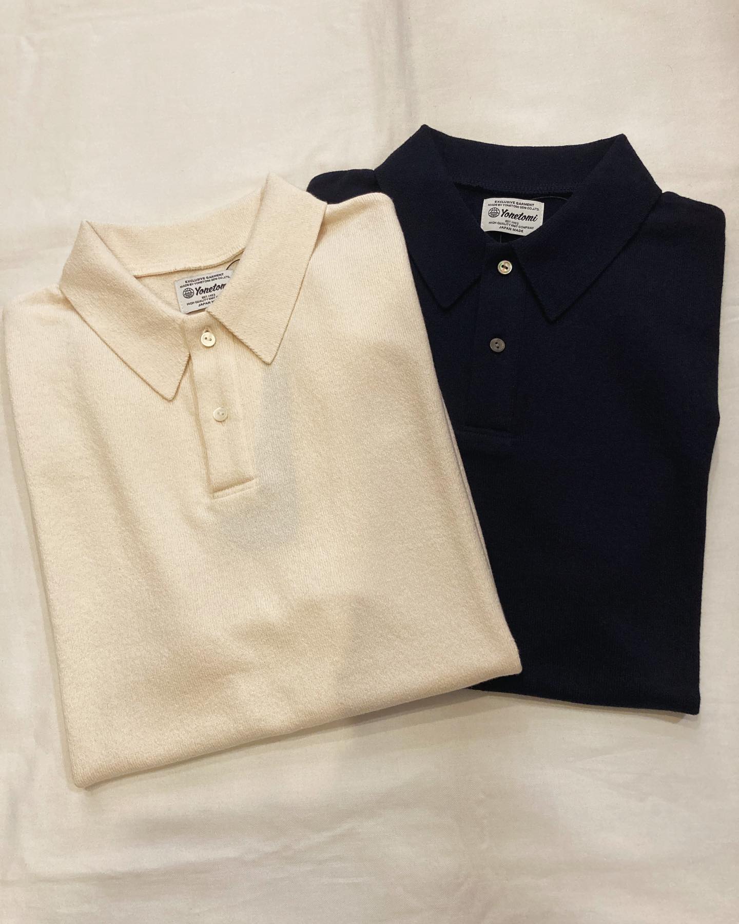 Yonetomi NEW BASIC (ヨネトミ/米冨繊維) 95-242-027 LIGHT WAVE COTTON KNIT POLO / コットンニットポロ