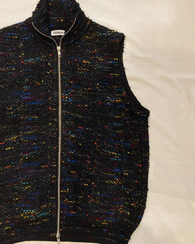 COOHEM (コーヘン) 13-252-002 KOUHEN KASURI TWEED VEST　ジップニットベスト