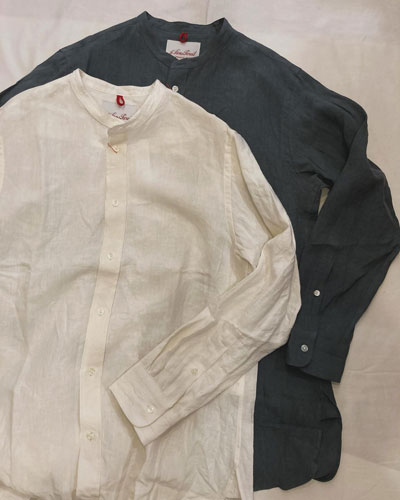 Le Sans Pareil (ル サンパレイユ)  LINEN BAND COLLAR SHIRT / リネン バンドカラーシャツ