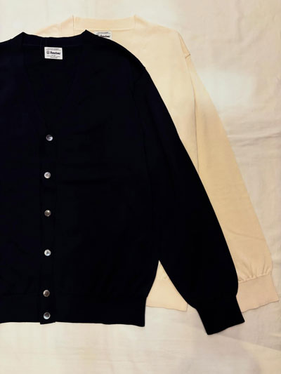 Yonetomi NEW BASIC (ヨネトミ/米冨繊維) 95-242-025 SILK KNIT CARDIGAN / シルクニット カーディガン