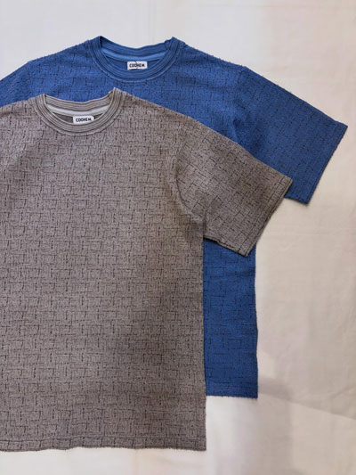 COOHEM (コーヘン) 13-262-022  KOUHEN TWEED T-SHIRT　ツィードジャージー Tシャツ