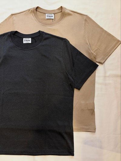 Yonetomi NEW BASIC (ヨネトミ/米冨繊維) 95-262-001　WOOL SILK DRESS T-SHIRT　ウールシルク ドレスTシャツ