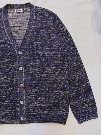 COOHEM (コーヘン) 13-264-006  交編 BASIC KNIT CARDIGAN  和紙ニット ベーシックカーディガン
