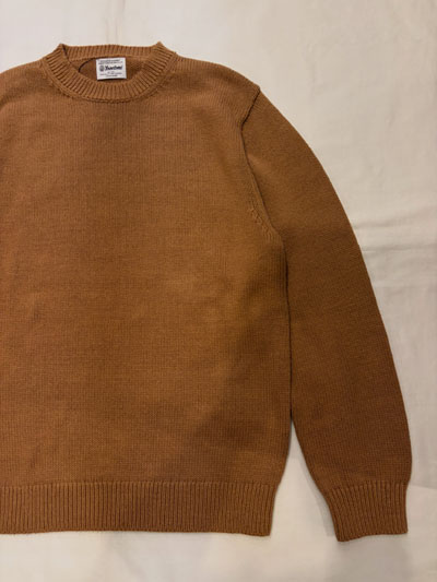 Yonetomi NEW BASIC (ヨネトミ/米冨繊維) 95-264-015  ORGANIC BROWN COTTON KNIT PULLOVER  オーガニックコットンニット