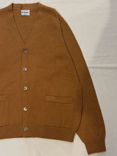 Yonetomi NEW BASIC (ヨネトミ/米冨繊維) 95-264-018  ORGANIC BROWN COTTON KNIT CARDIGAN  オーガニックコットン カーディガン