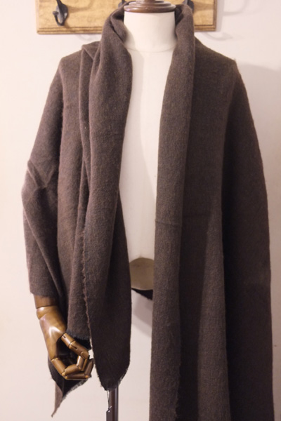 denis colomb　デニスコロン　HOKKAIDO SHAWL　*BROWN BLACK　YAK × COTTON  ショール　【different通販】