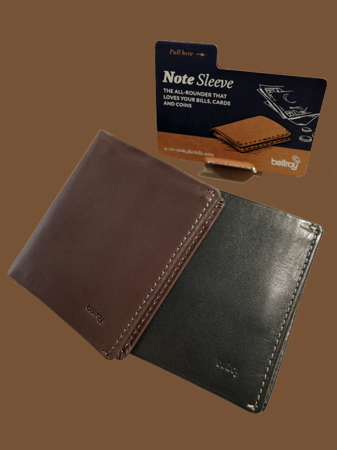 Bellroy ベルロイ Note Sleeve スリムレザー 二つ折り財布 Charcoal、Teal