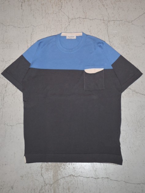 JOHN SMEDLEY ジョンスメドレー 【メンズ】 RAYNOLDS レイノルズ バイカラー ポケットTシャツ GREY/BLUE