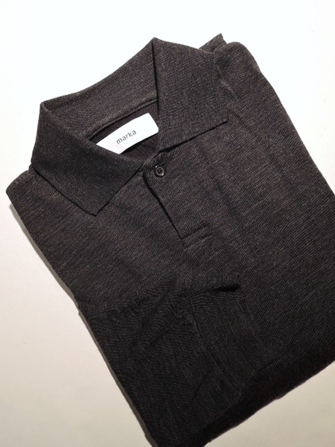 marka (マーカ) M24C17CS03C スーパー120's ウールコットン 1B ニットポロ TOP CHARCOAL