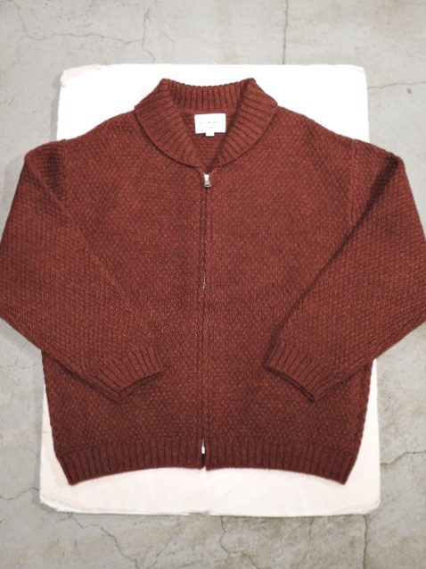 STILL BY HAND (スティルバイハンド) KN03254 5ゲージ ニットブルゾン MARRON
