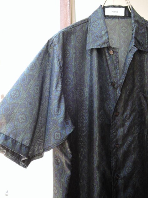 marka (マーカ) M25A22SH02B 8匁シルク羽二重 シルクオープンカラーシャツ DAMASK