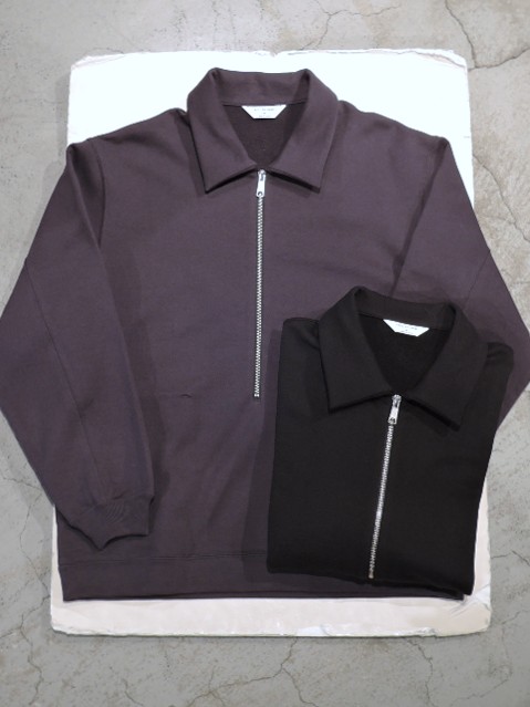 STILL BY HAND (スティルバイハンド) CS04254 ハーフジップ プルオーバースウェット SLATE BLUE、INK BLACK