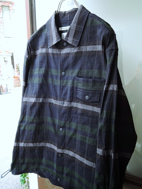 White Mountaineering (ホワイトマウンテニアリング) WM2671106 CHECK TUCK JACQUARD MID GUSSET SLEEVE BLOUSON シャツブルゾン