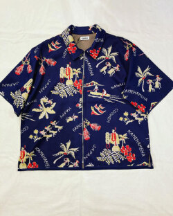 COOHEM (コーヘン) 13-212-024 ALOHA TECH JACQUARD SHIRT / アロハ ニット ジップアップ シャツ