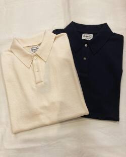 Yonetomi NEW BASIC (ヨネトミ/米冨繊維) 95-242-027 LIGHT WAVE COTTON KNIT POLO / コットンニットポロ