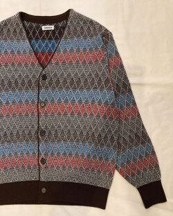 COOHEM (コーヘン) 13-244-004 ARGYLE JACQUARD KNIT CARDIGAN / アーガイル ジャカードニット カーディガン