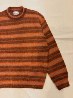 Yonetomi NEW BASIC (ヨネトミ/米冨繊維) 95-254-041  MOHAIR WOOL BORDER KNIT PULLOVER / モヘアウール ボーダーニット