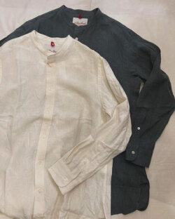 Le Sans Pareil (ル サンパレイユ)  LINEN BAND COLLAR SHIRT / リネン バンドカラーシャツ