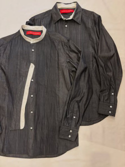 Anywhere Out of the World (エニィウェアアウトオブザワールド) / Giza Cotton Dungaree Pin-tuck Shirt　ダンガリーピンタックシャツ