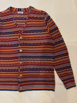 COOHEM (コーヘン) 13-264-004  ZIG ZAG BORDER WOOL KNIT CARDIGAN  ジグザグ ボーダー柄カーディガン