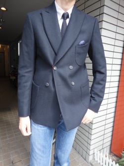 ｍ‘ｓ　ｂｒａｑｕｅ（エムズブラック）  ANDY HOUSE 別注 ４BフラノStretch W JACKETジャケット：NAVY：