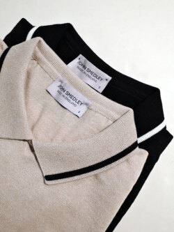 JOHN SMEDLEY ジョンスメドレー【レディース】ESTER ポロニット プルオーバー LIGHT TAUPE、NAVY