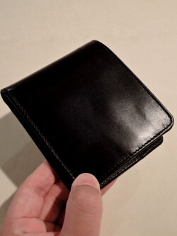 GLENROYAL （グレンロイヤル） 【HIP WALLET WITH DIVIDER】二つ折り財布 NEW BLACK