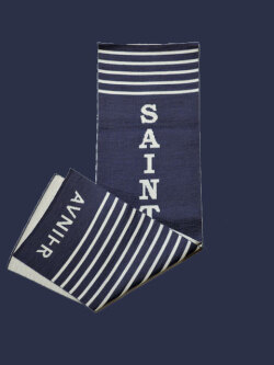 SAINT JAMES×AVNIER【UNISEX】CULLYHAM ボーダー ウールマフラー BLEU/ECRU