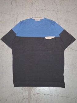 JOHN SMEDLEY ジョンスメドレー 【メンズ】 RAYNOLDS レイノルズ バイカラー ポケットTシャツ GREY/BLUE