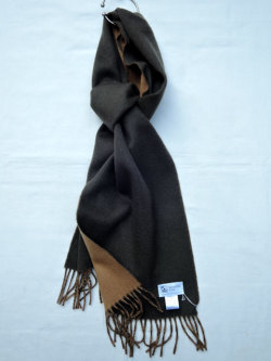 Johnstons ジョンストンズ Wa0000 カシミア リバーシブルマフラー Dark Green Vicuna