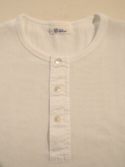 Schiesser Revival (シーサー リバイバル) Jacques ジャック 半袖 ヘンリーネックシャツ WHITE