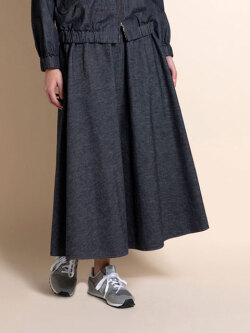 Manna マンナ【レディース】 245087 ライトウェイト 6oz(オンス) 反応染デニム サーキュラースカート INDIGO