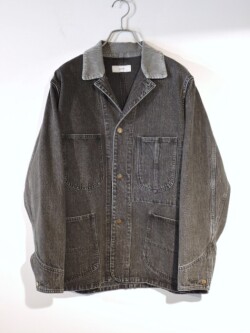 marka (マーカ) M25C02BL11C オーガニックコットン 13.5oz セルビッチデニム カバーオールジャケット FADED BLACK