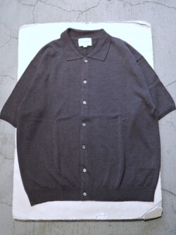 STILL BY HAND (スティルバイハンド) KN04262 リネンコットン ハーフスリーブ ニットカーディガン BLUE GREY