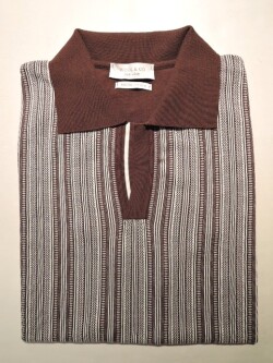 【MADE IN ITALY】 WOOL&CO (ウールアンドコー) WO122065 スキッパーポロ BROWN