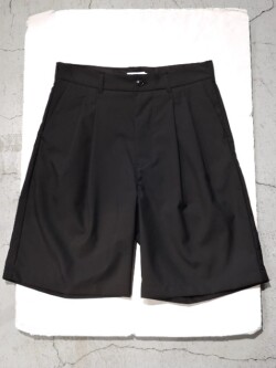 STILL BY HAND (スティルバイハンド) PT10262 Super120s 2タック ウールショーツ BLACK