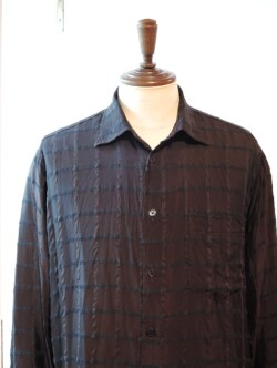 marka (マーカ) M26C02SH01C キュプラウールツイル セミスプレッドカラーシャツ BROWN CHECK
