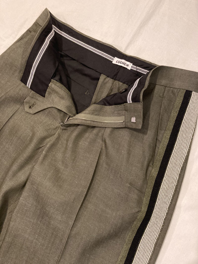 COOHEM (コーヘン) 20-202-017 KNIT SIDELINE PANTS *KHAKI / ニット