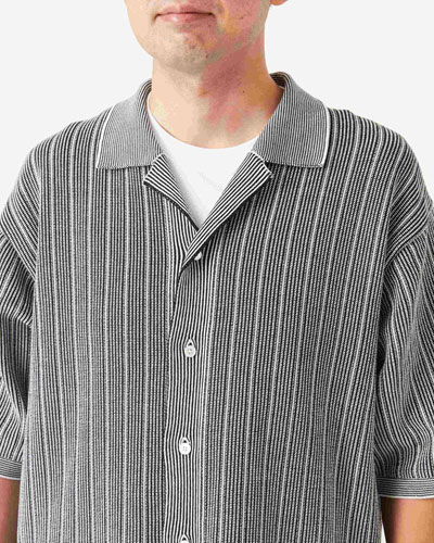 COOHEM (コーヘン) 13-242-025 COTTON STRIPE KNIT SHIRT / 半袖ニット  