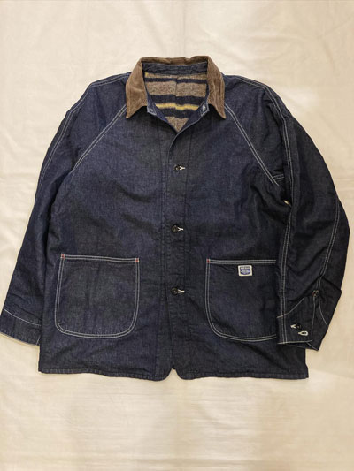 1点物〈Clothes〉1年間近く天日での日焼けペンキ デニム カバーオール 8/10(sat)〜new release !! ・12ozデニムCACTUSカバーオール(黒糸ver