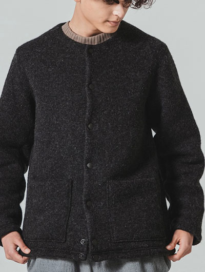 Jackman (ジャックマン) JM8587 Wool Collarless Jacket ウールカラー