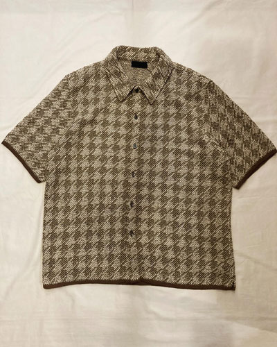 COOHEM (コーヘン) 13-252-019 HOUNDSTOOTH KNIT SHIRT / 千鳥格子