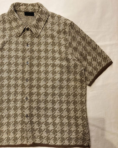 COOHEM (コーヘン) 13-252-019 HOUNDSTOOTH KNIT SHIRT / 千鳥格子